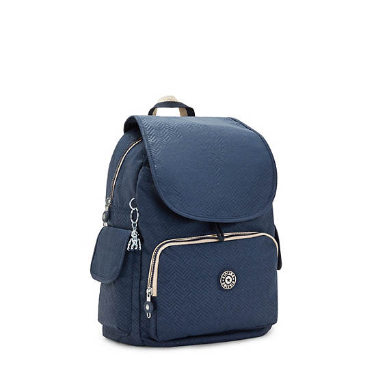 Kipling City Pack Medium Printed Backpacks Endless Blue Embossed | AU 1805DF